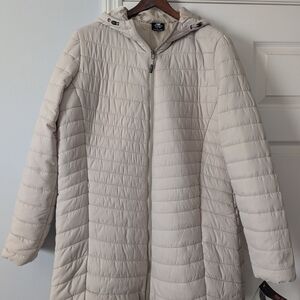 New Balance S Women's Cream Down Puffer Jacket Knee-length NEW w TAGS (NWT)